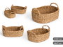 Giftdecor Set 2 Cestos Ovalados con Asas 35x22x15 cm de Alga de Mar Marron (Set de 6)