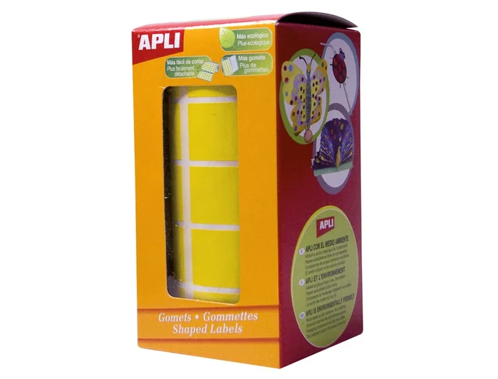 Apli Gomets Autoadhesivos Cuadrados 20x20 mm Amarillo Rollo 1770 Unidades Apli Gomets Autoadhesivos Cuadrados 20x20 mm Amarillo Rollo 1770 Unidades