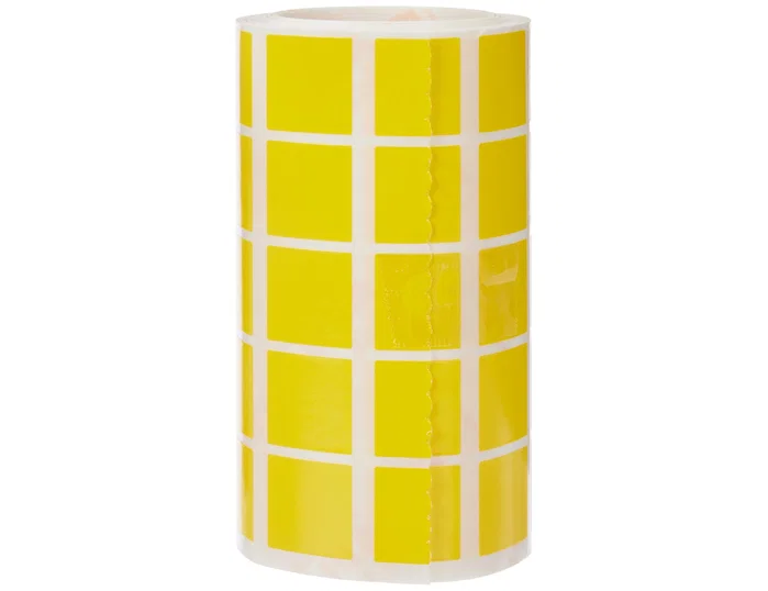 Apli Gomets autoadhesivos cuadrados amarillos 20x20 mm, rollo de 1770 unidades Apli Gomets autoadhesivos cuadrados amarillos 20x20 mm, rollo de 1770 unidades