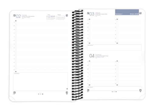 Oxford Agenda Anual Live&Go Espiral A5 320H Negro 2026