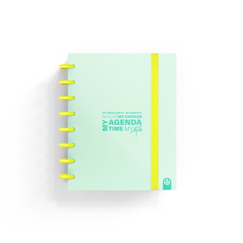 Carchivo Agenda de Discos Ingeniox Sin Fecha A5 Neón Menta Pastel