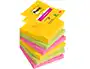 Post-it Bloc de Notas Adhesivas Super Sticky 76x76 mm, 90 Hojas por Bloc, Pack de 6, Colores Surtidos