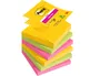 Post-it Bloc de Notas Adhesivas Super Sticky 76x76 mm, 90 Hojas por Bloc, Pack de 6, Colores Surtidos