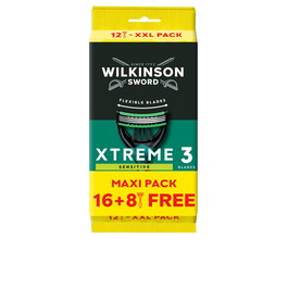 Wilkinson Sword Xtreme 3 Sensitive Maquinillas Desechables para Hombre - Pack Ahorro 24 Unidades