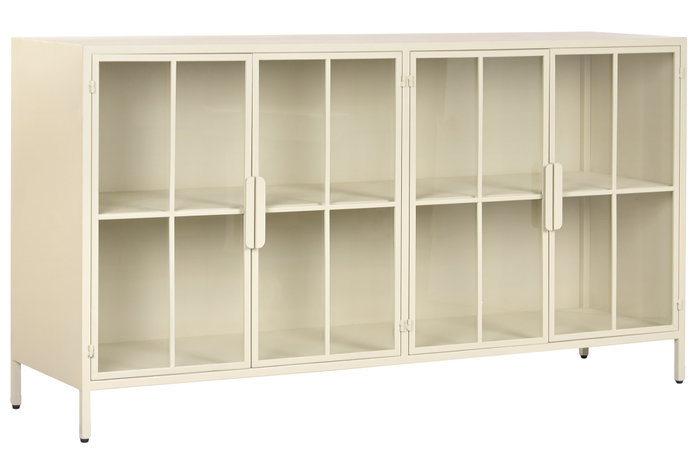 DKD Home Decor Buffet de Metal Crema con 4 Puertas y 1 Estante DKD Home Decor Buffet de Metal Crema con 4 Puertas y 1 Estante