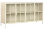 DKD Home Decor Buffet de Metal Crema con 4 Puertas y 1 Estante