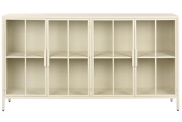 DKD Home Decor Buffet de Metal Crema con 4 Puertas y 1 Estante