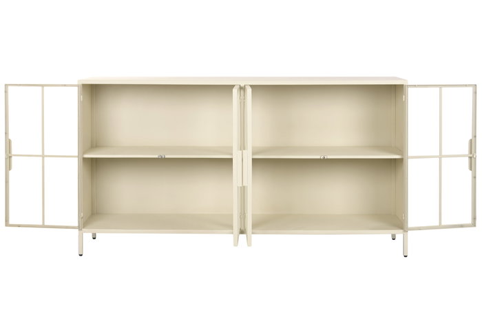 DKD Home Decor Buffet de Metal Crema con 4 Puertas y 1 Estante
