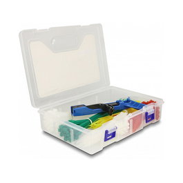 DeLOCK Caja de surtido de bridas con herramienta tensora, 350 piezas multicolor