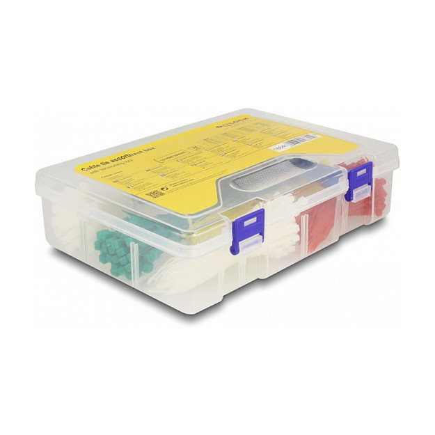 DeLOCK Caja de surtido de bridas con herramienta tensora, 350 piezas multicolor
