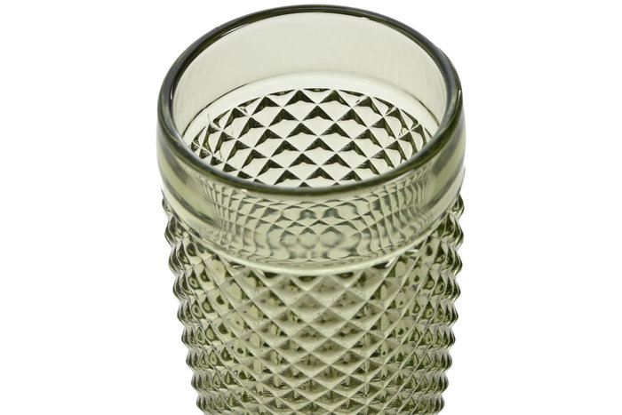 DKD Home Decor Set de 6 Copas de Cristal Grabadas Verde 150ml