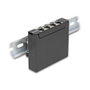 DeLOCK 90378 Panel de Conexión Mini de Escritorio 4 Puertos RJ45 Cat.6A Blindado Negro para Montaje en Mesa, Pared o Riel DIN