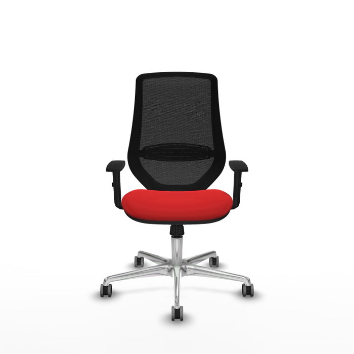PIQUERAS Y CRESPO Silla de oficina Mardos con mecanismo Sincro, Rojo y Negro
