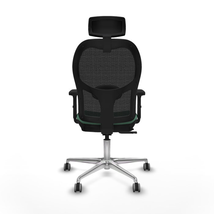PIQUERAS Y CRESPO Silla de oficina Jorquera con mecanismo Sincro/Traslack, Verde esmeralda y Negro