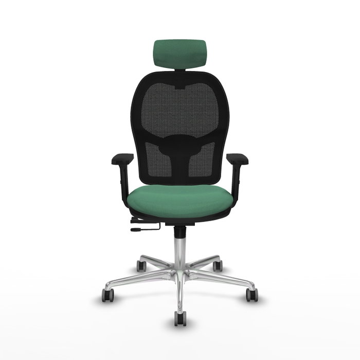 PIQUERAS Y CRESPO Silla de oficina Jorquera con mecanismo Sincro/Traslack, Verde esmeralda y Negro