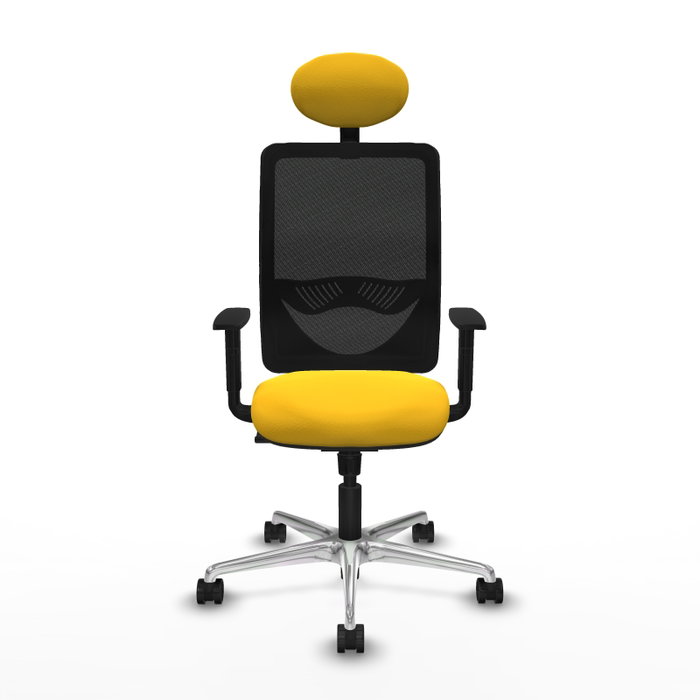 PIQUERAS Y CRESPO Silla de oficina Zulema con mecanismo Sincro, Amarillo y Negro
