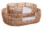 DKD Home Decor Cama para Mascota Marron Claro Blanco 35x14x50 cm Set de 2 Ratán Sintético y Poliéster
