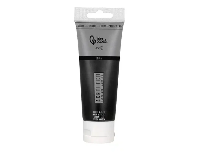 Liderpapel Pintura Acrílica Tubo Plástico 120 ml Negro Marfil