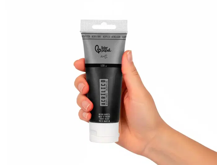 Liderpapel Pintura Acrílica Tubo Plástico 120 ml Negro Marfil