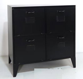DKD Home Decor Cajonera Loft Negro Metal 75 x 45 x 80 cm