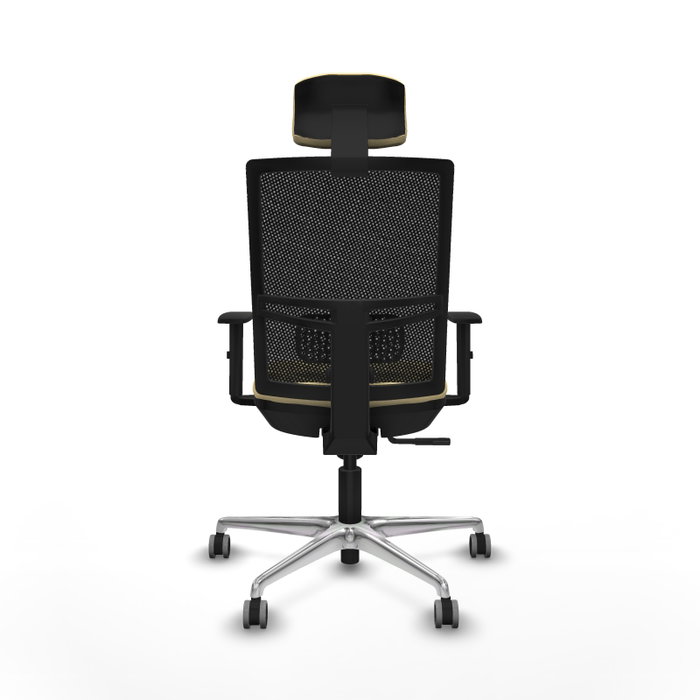 PIQUERAS Y CRESPO Silla de oficina Yunquera con mecanismo Sincro, Crema y Negro