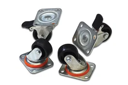 Digitus DN-19 CASTOR Ruedas para Bastidor/Rack 19" con Frenos - Juego de 4 Piezas con Capacidad de Carga de 250 kg - Negro/Plata