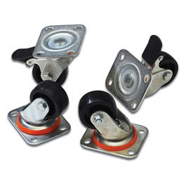 Digitus Ruedas Bloqueables para Armarios de Red y Servidores, Negro/Plata, Capacidad 250 kg, 4 Unidades