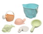 KioKids Set Cubo de Playa Elefante 6 Piezas con Rastrillo, Pala, Regadera y Moldes de Animales para Niños +18 Meses