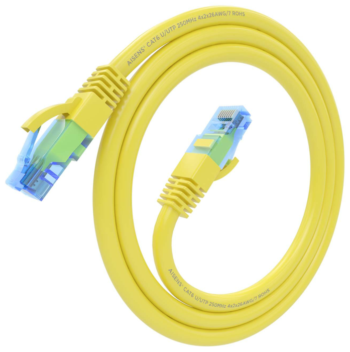 Aisens Cable de red RJ45 Cat.6 UTP AWG26 CCA Amarillo 0,75m A135-0832