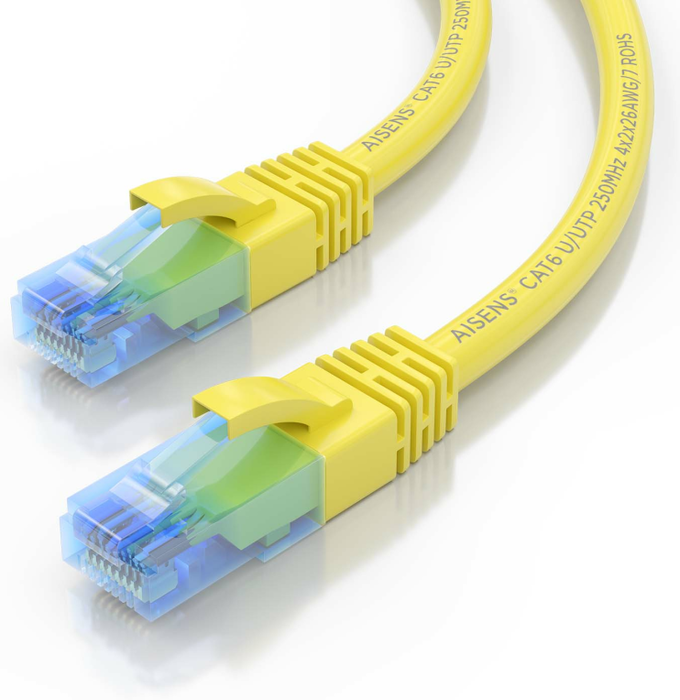 Aisens Cable de red RJ45 Cat.6 UTP AWG26 CCA Amarillo 0,75m A135-0832