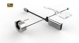 Vivolink Pro Anillo Adaptador HDMI USB-C + Lightning para Mac - Actualizable, 4K a 60Hz - Para Sala de Reuniones