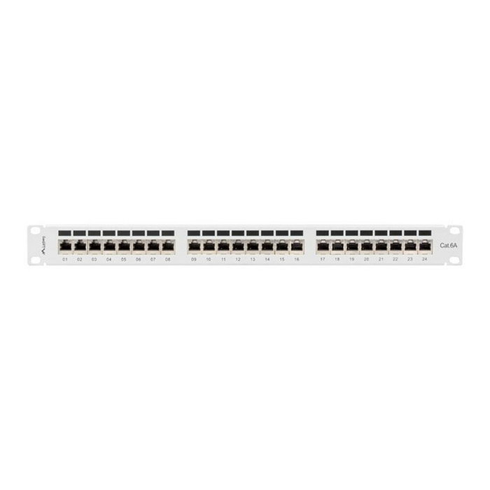 Lanberg Patch Panel 24 puertos 1U 19 pulg. Cat. 6A FTP blindado gris Lanberg Patch Panel 24 puertos 1U 19 pulg. Cat. 6A FTP blindado gris