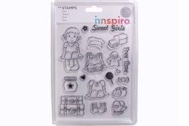 Innspiro Set sellos acrílicos Niña: Crea su vestuario 14x18cm