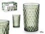 Vivalto Vaso Diamante Verde 370 ml Vidrio con separador 8 x 12.8 x 8 cm (Set de 24)