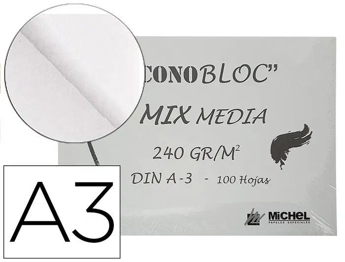 Michel Bloc Dibujo Multitécnicas Mix Media DIN A3 Encolado 100 Hojas 240 gr 297x420 mm Michel Bloc Dibujo Multitécnicas Mix Media DIN A3 Encolado 100 Hojas 240 gr 297x420 mm