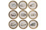 DKD Home Decor Cuadro Cristal Ratan 30x2x30 Caracola Surtido de 9 Unidades