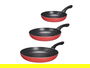 Kinvara Set 3 Sartenes Aluminio Rojo 28x46x15cm (Set de 6)