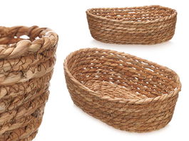 Giftdecor Cesto Ovalado Natural 26 cm (16x26x8 cm) en Fibra Natural de Totora (Set de 24)