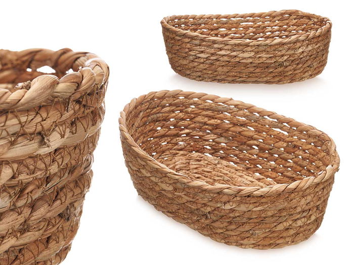 Giftdecor Cesto Ovalado Natural 26 cm (16x26x8 cm) en Fibra Natural de Totora (Set de 24) Giftdecor Cesto Ovalado Natural 26 cm (16x26x8 cm) en Fibra Natural de Totora (Set de 24)