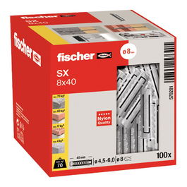 Fischer Taco Sx Ø8 x 40 mm, Caja 100 Unidades