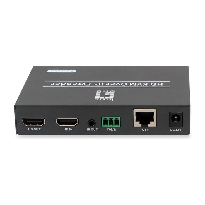 LevelOne Transmisor HDMI sobre IP PoE HVE-6701T - 1080p 60Hz, 150 m por Cable Cat, HDCP, IR, RS-232, Negro
