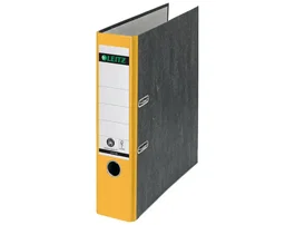 Esselte Archivador de palanca Leitz 180 CO2 neutral DIN A4 jaspeado amarillo lomo 80 mm