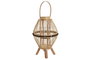 DKD Home Decor Portavelas Balines Natural Marron Ratan Cristal 31 x 46 x 31 cm (4 Unidades)
