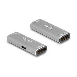 DeLOCK Repetidor Booster DisplayPort 1.4, 8K 30 Hz, Hasta 20 Metros, Resolución 7680 x 4320, Negro