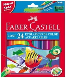 Faber-Castell Estuche de 24 Lápices Acuarelables + Pincel