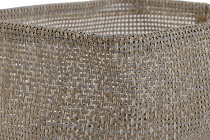 DKD Home Decor Cesta Textilene Beige 23 x 18 x 12 cm Set de 3 Piezas