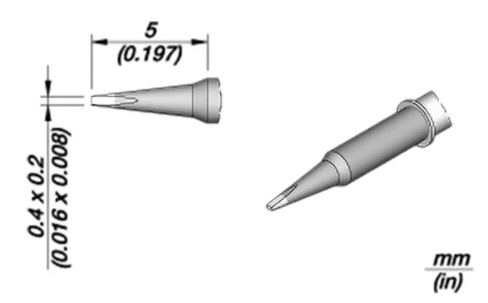 JBC TOOLS Punta de soldadura destornillador Nano 0,4x0,2mm