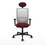 PIQUERAS Y CRESPO Silla de oficina Zulema con mecanismo Sincro, Granate y Blanco