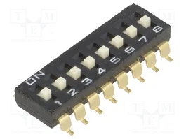 Aratas (Formerly Omron Components) Interruptor DIP-SWITCH A6S-H de 8 secciones