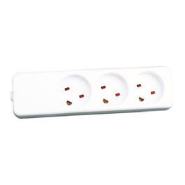 Garbot Plast Power Strip 3-way K-IT outlet Enchufe Blanco Sockets Rotados 45 Grados